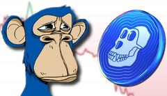 ApeCoin comes from the minds that created the popular Bored Ape NFTs. (Image source: Yuga Labs/ApeCoinDAO/CoinMarketCap - edited)