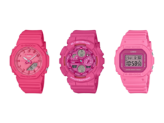 From left to right - Casio G-Shock GMA-P2100PP-4A, GMA-S140PP-4A, and GMD-S5610PP-4. (Image source: G-Central)
