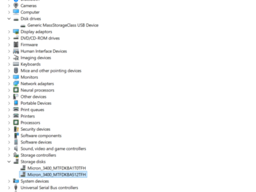 After the hack, the SSDs are listed under 