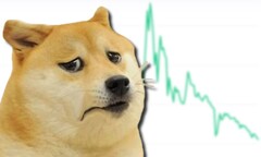 Dogecoin enjoyed over 20,000% increase in a year but has been crashing hard lately. (Image source: CoinMarketCap/Imgflip - edited)