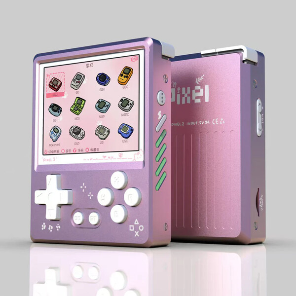 The pink GKD Pixel 2 has white buttons. (Image source: Keep Retro)
