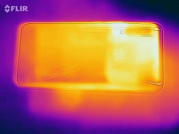 Heat map of the back of the device under load