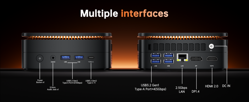 Kamrui Hyper H1 mini PC ports