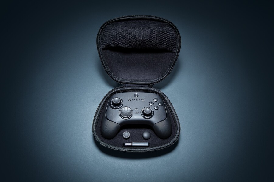 Razer Wolverine V3 Pro 8K PC wireless controller in carrying case is shown (Image source: Razer PR)