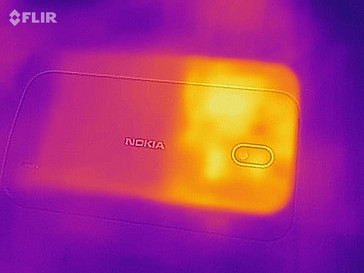 Heat map of the rear of the device under load