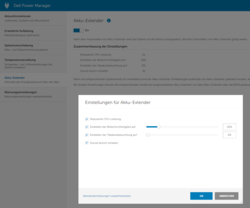 Dell Power Manager - Battery Extender: Reduces the CPU performance in battery mode