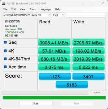 Performance check with the ADATA SE920 via USB4