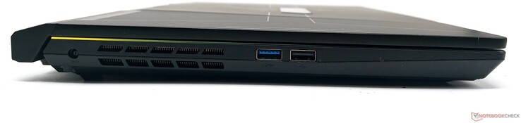 Left: DC-in port, USB 3.2 Gen1 Type-A, USB 2.0 Type-A