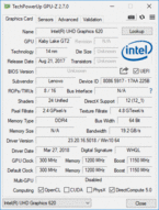 GPU-Z Intel UHD Graphics 620
