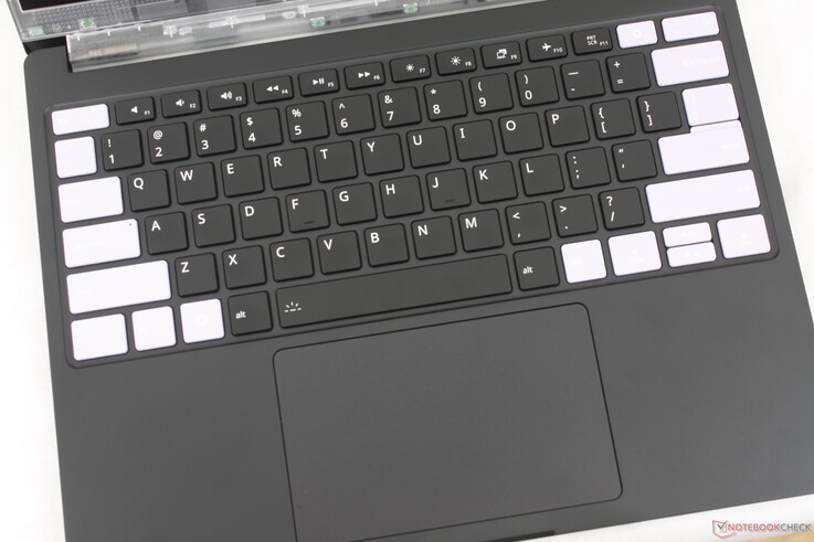 Comfortable keys with 1.5 mm travel and spacious (12.37 x 7.67 cm) clickpad