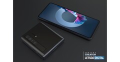 A new &quot;Huawei Mate V&quot; render. (Source: LetsGoDigital)