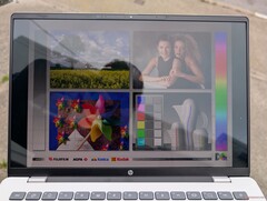 Outdoors under bright overcast showing glare and a relatively dim screen