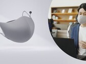 The Canon MD-100-GY Privacy Talk mask mutes speech so bystanders are not disturbed by online chats. (Source: Canon Japan)