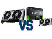 MSI GeForce RTX 5060 Ti Ventus 2x OC Plus 16 GB (Left) and 8 GB (Right) variants. (Image source: Mindfactory, edited)