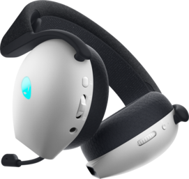 Alienware Dual-mode wireless headset AW720H - Lunar Light. (Image Source: Dell)