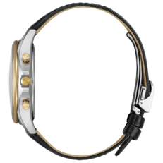 Side view of the Citizen Exceed Mid-Autumn Moon BY1025-17E showcasing the crown and pushers, along with the crocodile band.