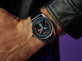An image of the new Citizen Star Wars duel watch on a leather strap on a wrist.