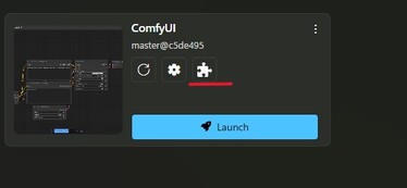 A screenshot highlighting the jigsaw icon in the ComfyUI tile on Stability Matrix. (Image Source: Windows Screen Capture)
