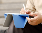 Moft's Dynamic Folio (pictured) can fold to prop an iPad up at over 20 different angles. (Image via Moft)