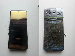 Front and back photos of the exploded Redmi Note 13 Pro (Image source: Sri Varshan; edited)