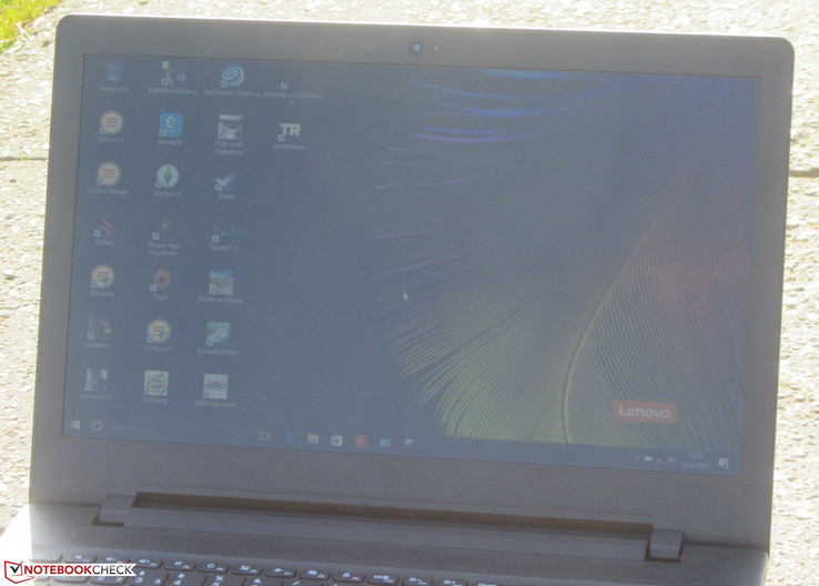 IdeaPad outdoors (sun behind the device)