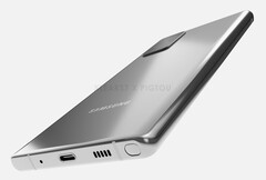 This Samsung Galaxy Note 20 render has an S Pen surprise on the bottom edge. (Image source: Pigtou)