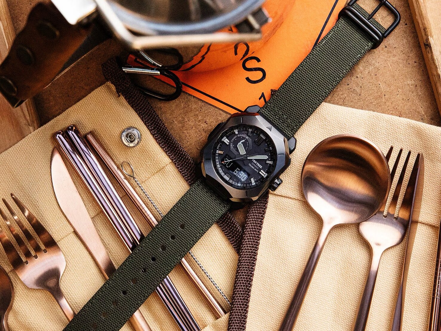 This campfire-inspired Casio Pro Trek Triple Sensor watch with