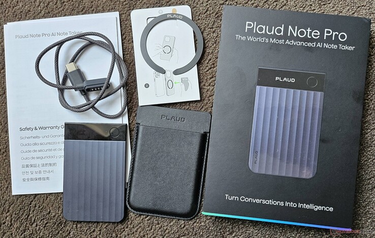 The compact package includes a charging cable, a quick start guide, a magnetic case, a magnetic ring, and the device.