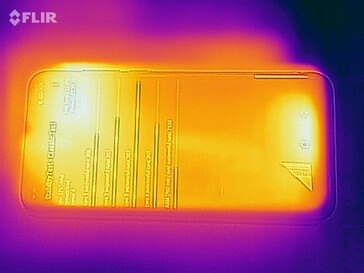 Heat map of the front of the device under load