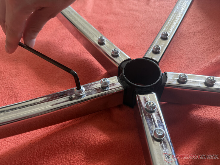 The base frame is assembled using ten screws.
