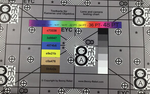 A photo of our test chart