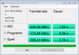 Copying to an external SSD (SilverStone MS12 + Samsung Evo 970 1TB)