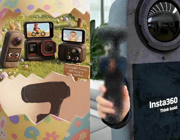 Insta360 with dual cameras (left), Insta360 teaser image in full size (right).