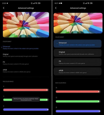 Old UI left/new UI right. (Image source: XDA Developers)