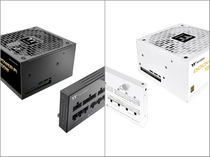 Thermaltake Dockpower FI PSU in black and Snow colors.