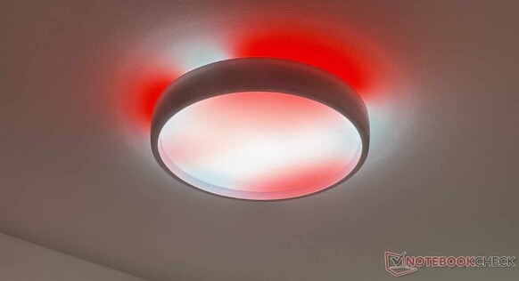 The ceiling light has 60 controllable LEDs with a graffiti effect...