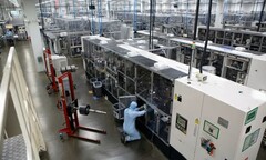 Workers in a gigafactory in Sunderland. The UK has secured £1 billion to build a new battery plant (Image source: Richard Saker/The Guardian)