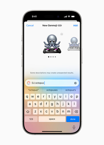 iOS Genmoji interface with a generated 