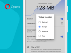 The latest version of the Opera for Android beta has introduced a VPN function. (Source: Opera)