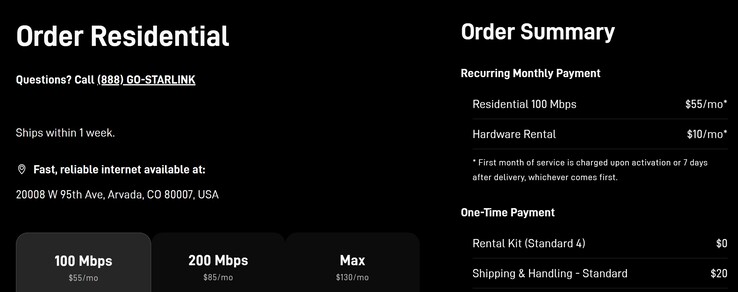 The new Standard Kit monthly fee.