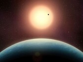 Artist's rendering of red dwarf star L 98-59. (Image source: Benoît Gougeon, University of Montreal)