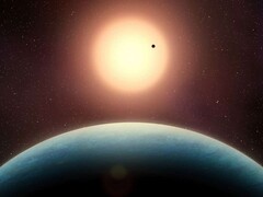 Artist's rendering of red dwarf star L 98-59. (Image source: Benoît Gougeon, University of Montreal)
