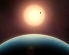 Artist's rendering of red dwarf star L 98-59. (Image source: Benoît Gougeon, University of Montreal)