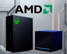 AMD logo above new Xbox console mockup and Steam Machine