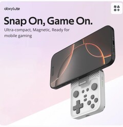 The Abxylute Snap-on magnetic game controller slides and swivels into position for use with smartphones. (Image source: Abxylute)