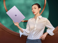 The A14 Air 2026 starts at around $1,003 in China. Pictured: a promotional photo showcasing the light design of the laptop.