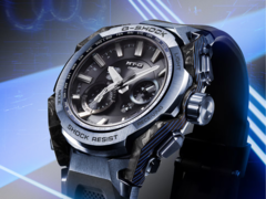 The Casio MTG-B4000 series watches sport a compact, angular case (56.6 × 45.3 × 14.4 mm). Pictured - The Casio MTG-B4000B-1A2JF. (Image source: Casio)