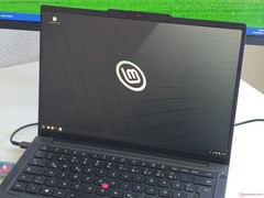 The Lenovo ThinkPad T14 Gen 7, running Linux Mint.
