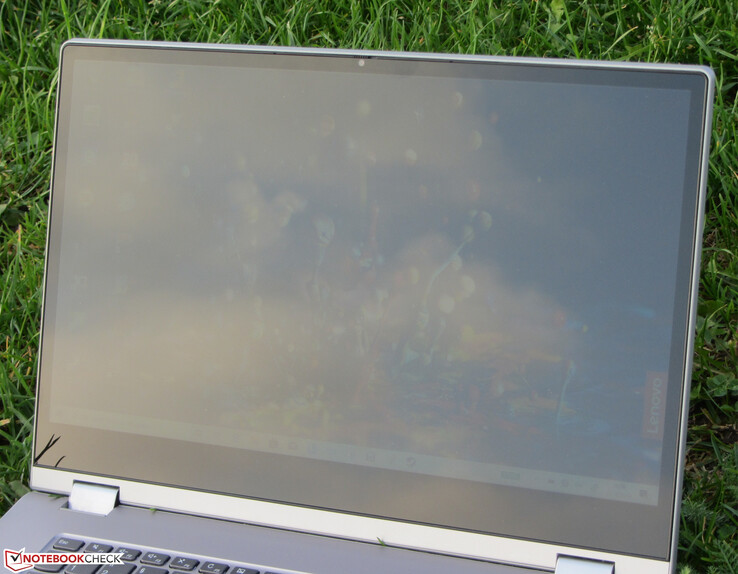 The IdeaPad outdoors.