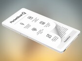 The PocketBook Q e-reader fits comfortably in a pants pocket.
